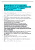 Kansas Board of Cosmetology - License Renewal QUESTIONS WITH COMPLETE 100&percnt; VERIFIED SOLUTIONS 2024&sol;2025