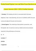 Florida Dental Laws and Rules Exam Study Guide Questions and Answers &lpar;2024 &sol; 2025&rpar; &lpar;Verified Answers&rpar;