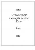 CS 310 CYBERSECURITY CONCEPTS REVIEW EXAM Q & A 2024&period;