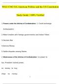 WGU C963 OA American Politics and the US Constitution Study Guide | 100% Correct Verified 2022/2023