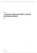 AQA EDEXEL A LEVEL   Economics A  PAPER 1: Markets and Business Behavior  QUESTIO  PAPER FOR JUNE 2023