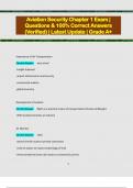 Aviation Security Chapter 1 Exam &vert;  Questions & 100&percnt; Correct Answers  &lpar;Verified&rpar; &vert; Latest Update &vert; Grade A&plus;
