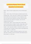 Louisiana Notary Terms Exam Questions and Answers