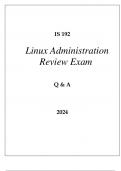 IS 192 LINUX ADMINISTRATION REVIEW EXAM Q & A 2024.