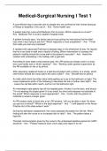 Medical-Surgical Nursing Exam 1 With Complete Solution