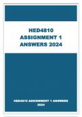 HED4810 ASSIGNMENT 1 ANSWERS 2024