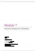Module 7 Christelijke Hogeschool Ede persoonlijk leiderschap en verandering beoordeeld met een G