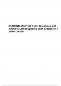 NURSING 555 Final Exam Questions and Answers Latest Updated 2024 Graded A+ | 100% Verified.