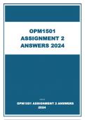 OPM1501 ASSIGNMENT 2 ANSWERS 2024 