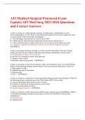 ATI Medical Surgical Proctored Exam  Update| ATI Med Surg 2023-2024 Questions  and Correct Answers