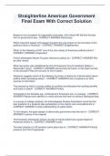 Package deal for Straighterline American Government Final Exam With Correct Solution