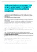 Walmart Hiring Assessment Test QUESTIONS WITH COMPLETE 100&percnt; VERIFIED SOLUTIONS 2024&sol;2025