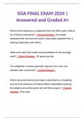 ISSA FINAL EXAM 2024 | Answered and Graded A+