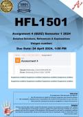 HFL1501 Assignment 4 (COMPLETE ANSWERS) Semester 1 2024 - DUE 24 April 2024 