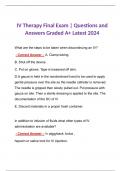 IV Therapy Final Exam | Questions and Answers Graded A+ Latest 2024