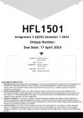 HFL1501 Assignment 3 (ANSWERS) 2023 - DISTINCTION GUARANTEED
