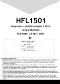 HFL1501 Assignment 4 (ANSWERS) 2023 - DISTINCTION GUARANTEED