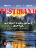 TEST BANK for Auditing & Assurance Services&colon; A Systematic Approach 12th Edition By William Messier Jr&comma; Steven Glover and Douglas Prawitt&period;