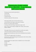 Administrative Health Assistant  &lpar;NRCAHA&rpar; UPDATED Exam Questions  And Correct Answers