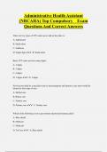 Administrative Health Assistant  &lpar;NRCAHA&rpar; Top Compulsory Exam  Questions And Correct Answers 