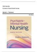 Test Bank - Psychiatric-Mental Health Nursing, 9th Edition (Videbeck, 2023), Chapter 1-24 | All Chapters
