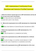 ARF Administrator Certification Exam (2024 / 2025) Questions and Answers (Verified Answers)