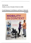 Test Bank - Mobility in Context: Principles of Patient Care Skills, 3rd Edition (Johansson, 2023), Chapter 1-15 | All Chapters