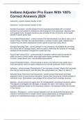 Indiana Adjuster Pro Exam With 100&percnt; Correct Answers 2024