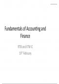 Fundamentals of Accounting and Finance