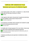 California ARF Administrator 2024 Exam Study Guide Questions and Answers (2024 / 2025) Updated (Verified Answers)