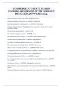 COSMETOLOGY STATE BOARD FLORIDA QUESTIONS WITH CORRECT DETAILED ANSWERS 2024&period;