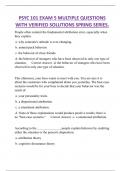 PSYC 101 EXAM 5 MULTIPLE QUESTIONS  WITH VERIFIED SOLUTIONS SPRING SERIES