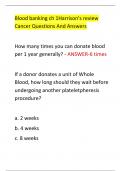 Blood banking ch 1Harrison's review  Cancer Questions And Answers 