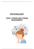 Stress and Stress Managment