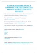 SGTS Course Leadership II Exam 70 Questions and VERIFIED Answers &lpar;Latest Update 2023&rpar; LATEST SOLUTIONS GRADED A