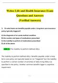 Webce Life and Health Insurance Exam  Questions and Answers 2024 &sol; 2025 &vert; 100&percnt; Verified Answers