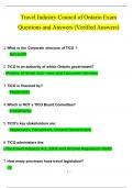 Travel Industry Council of Ontario Exam  Questions and Answers 2024 &sol; 2025 &vert; 100&percnt; Verified Answers