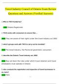 Travel Industry Council of Ontario Exam Review  Questions and Answers 2024 &sol; 2025 &vert; 100&percnt; Verified Answers