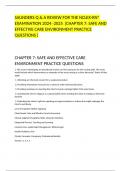 SAUNDERS Q & A REVIEW FOR THE NCLEX-RN® EXAMINATION 2024 -2025  (CHAPTER 7: SAFE AND EFFECTIVE CARE ENVIRONMENT PRACTICE QUESTIONS )