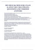 BSN HESI 266 MED SURG EXAM (LATEST 2023/ 2024 UPDATE) QUESTIONS AND VERIFIED ANSWERS 