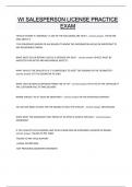WI SALESPERSON LICENSE PRACTICE EXAM Questions and answers latest update 