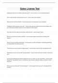 Sales License Test Questions and answers latest update 