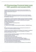 ATI Pharmacology Proctored latest exam  100&percnt; questions and answers 2024