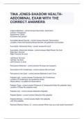 TINA JONES-SHADOW HEALTH- ABDOMINAL EXAM WITH THE CORRECT ANSWERS
