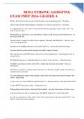 HOSA NURSING ASSISSTING EXAM PREP 2024- GRADED A&plus;