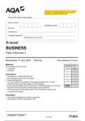 2023 AQA A-level BUSINESS 7132/3 Paper 3 Business 3 Question Paper & Mark scheme (Merged) June 2023 [VERIFIED]
