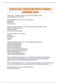 ITPM Study Questions with Correct Answers 2024 
