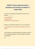USPAP Trainee Appraiser Exam | Questions and Answers Graded A+ | Latest 2024