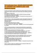 PCT Certification Exam &lbrace;QUESTIONS WITH ALL ANSWERS 100&percnt; CORRECT&rcub; &lpar;2024 &sol; 2025&rpar; &lpar;Verified by Experts&rpar;