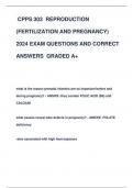 CPPS 303 REPRODUCTION (FERTILIZATION AND PREGNANCY) 2024 EXAM QUESTIONS AND CORRECT  ANSWERS GRADED A+